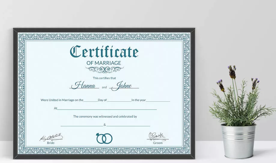 certificato di matrimonio da scaricare