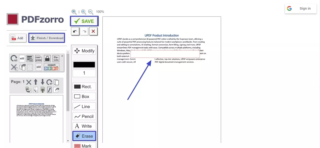 erase content across pdf pdfzorro