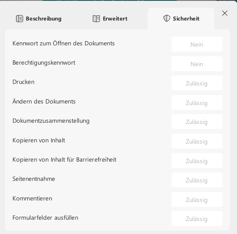 pdf-sicherheitseigenschaften prüfen