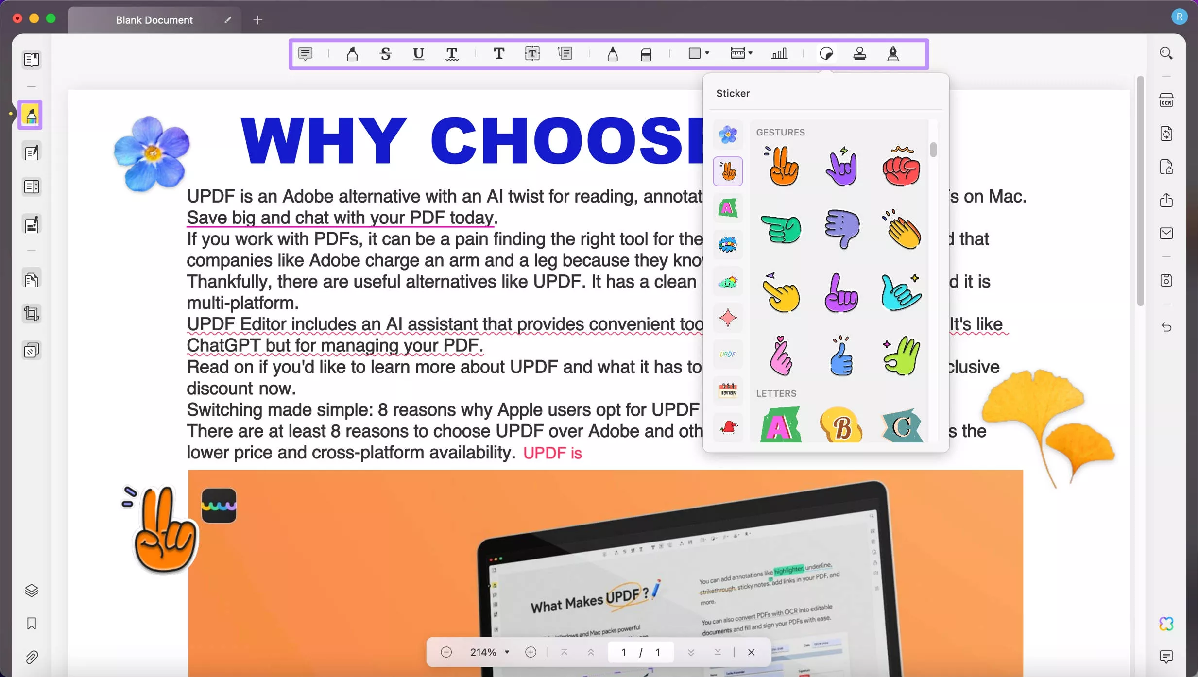 comment to create pdf on mac with updf 