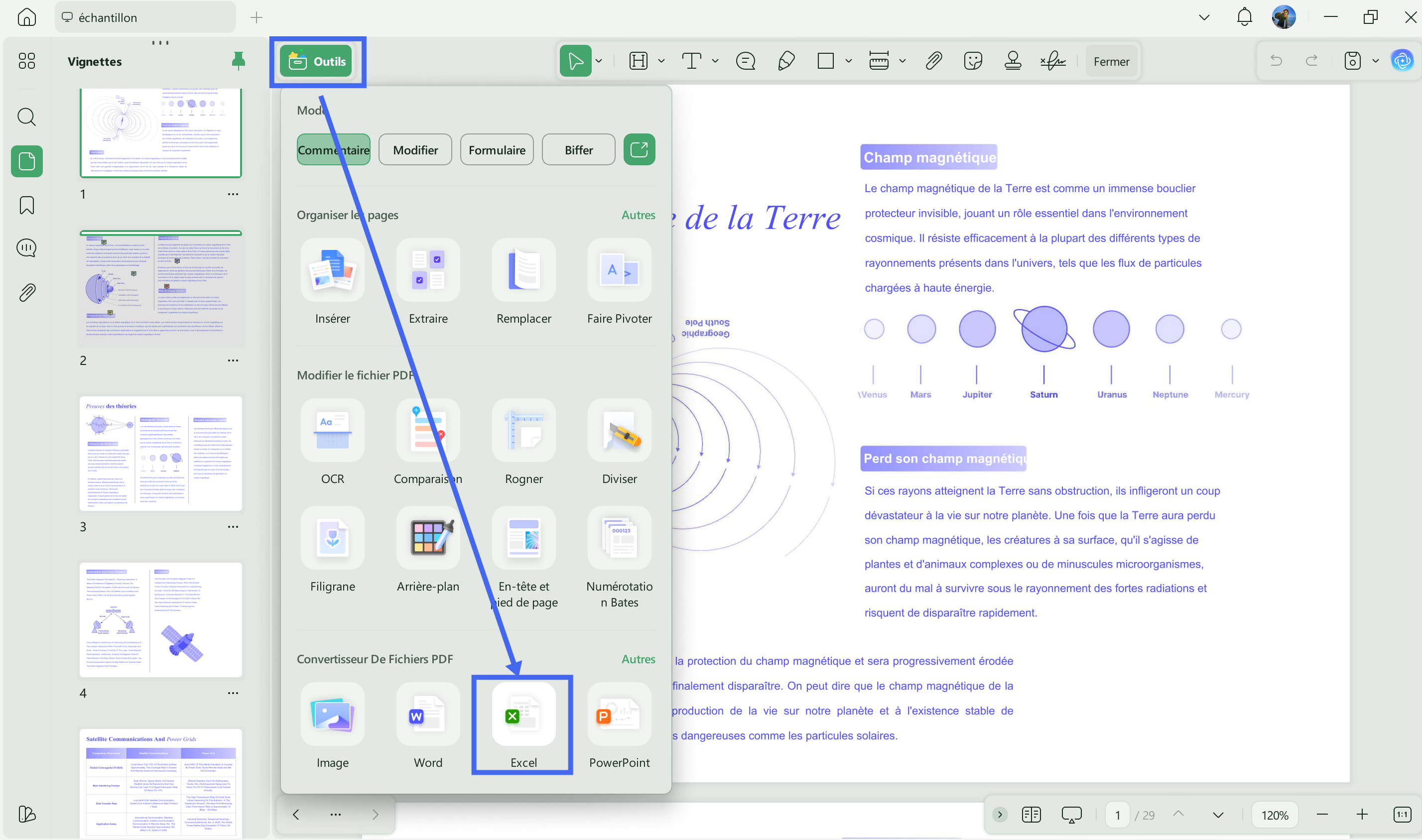 pdf vers excel arabe
