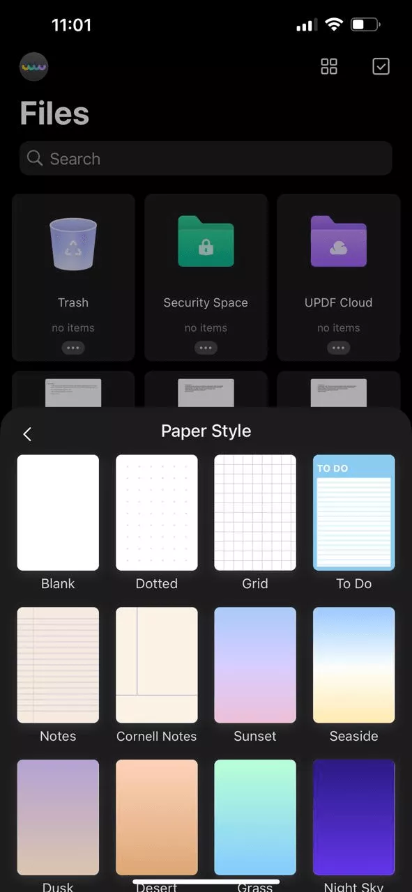 customize paper style updf ios