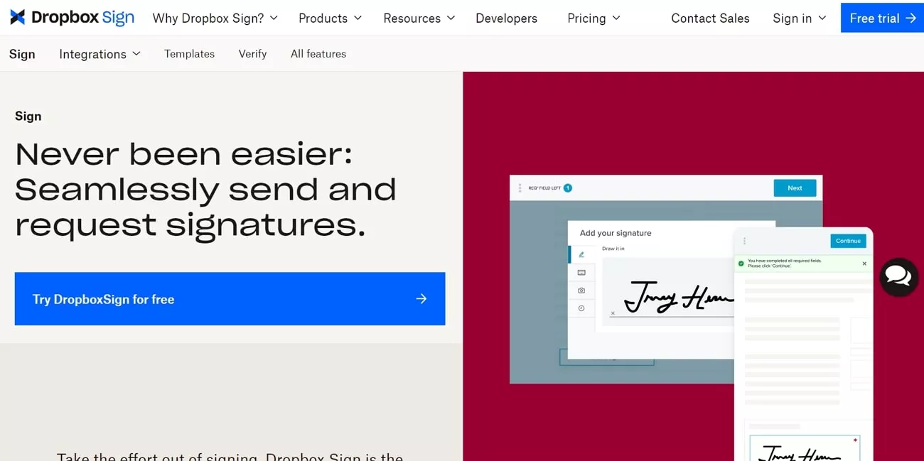 dropbox sign docusign alternative