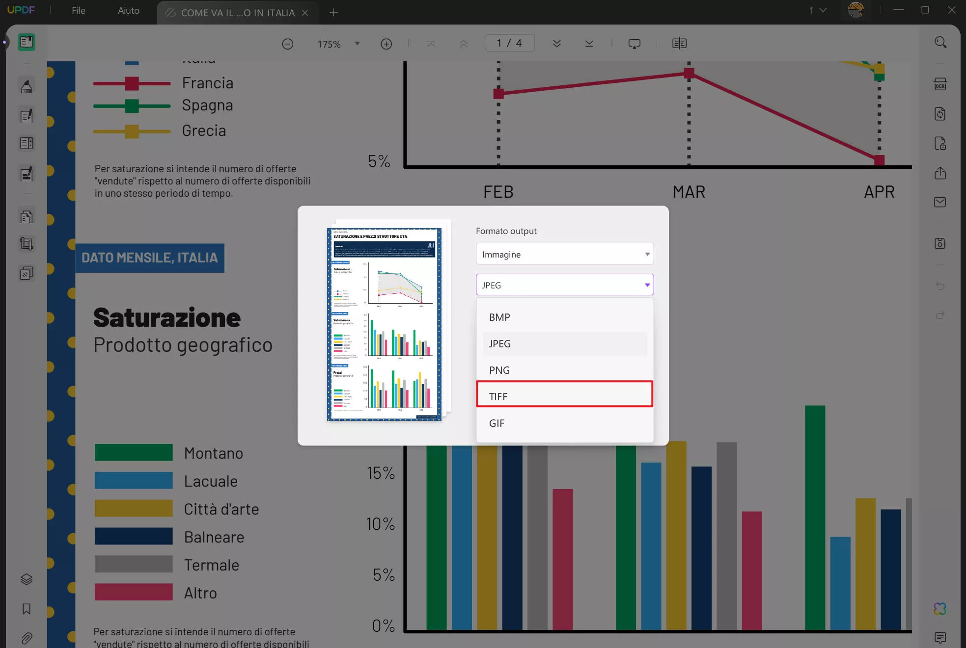 convertire PDF in un'immagine