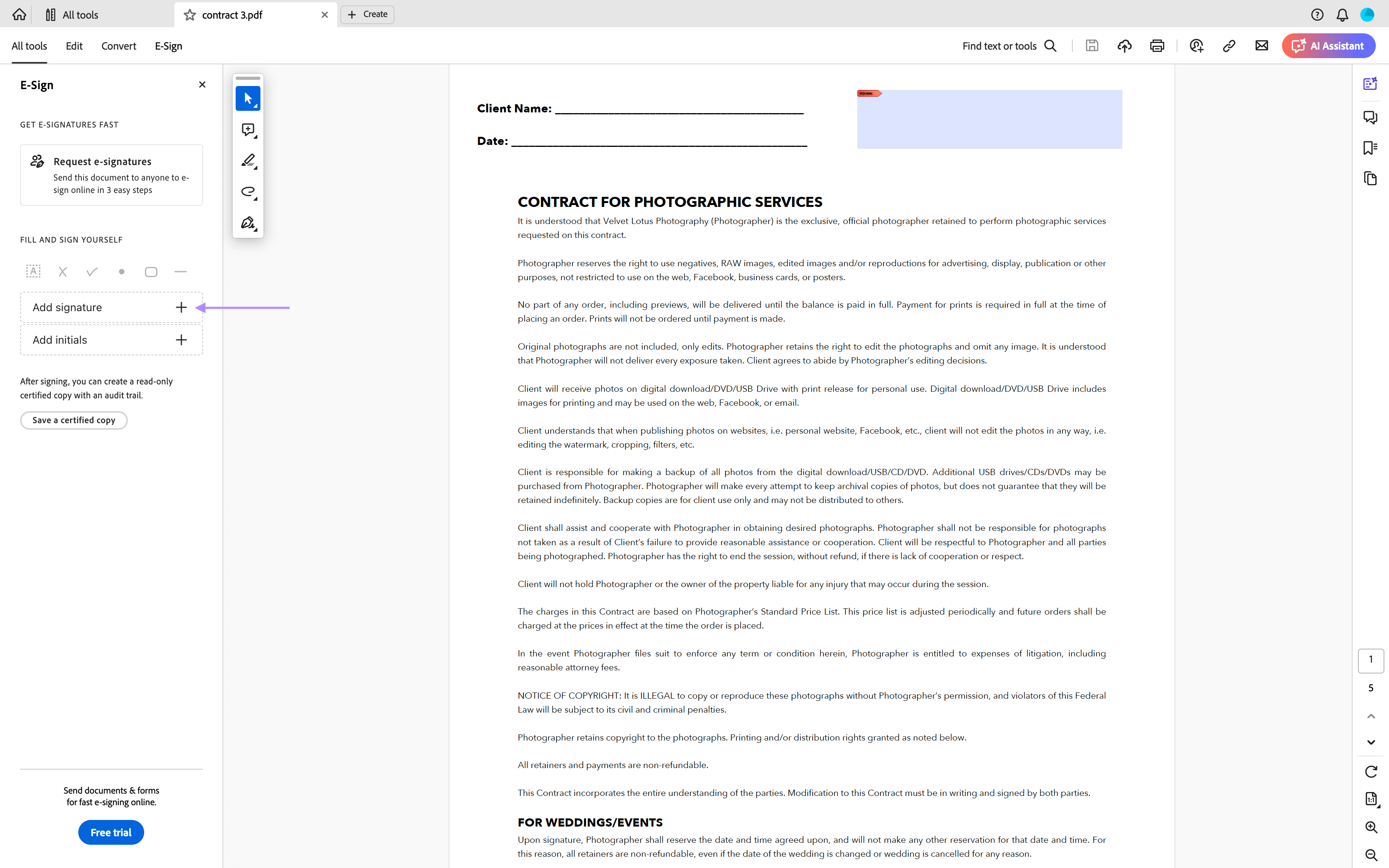 Fill and sign adobe acrobat