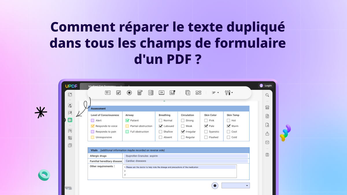 Solutions pour le texte dupliqué dans les champs de formulaire d'un PDF