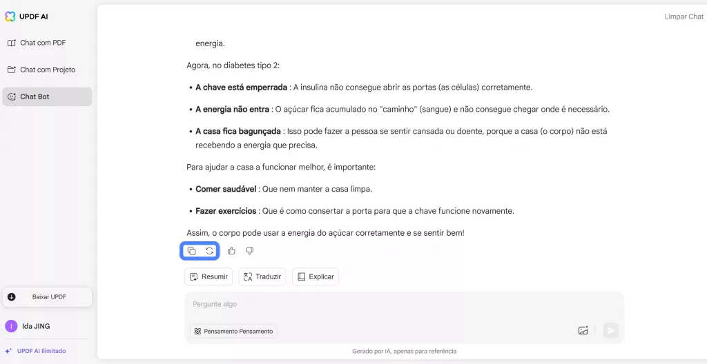 revisar a resposta gerada