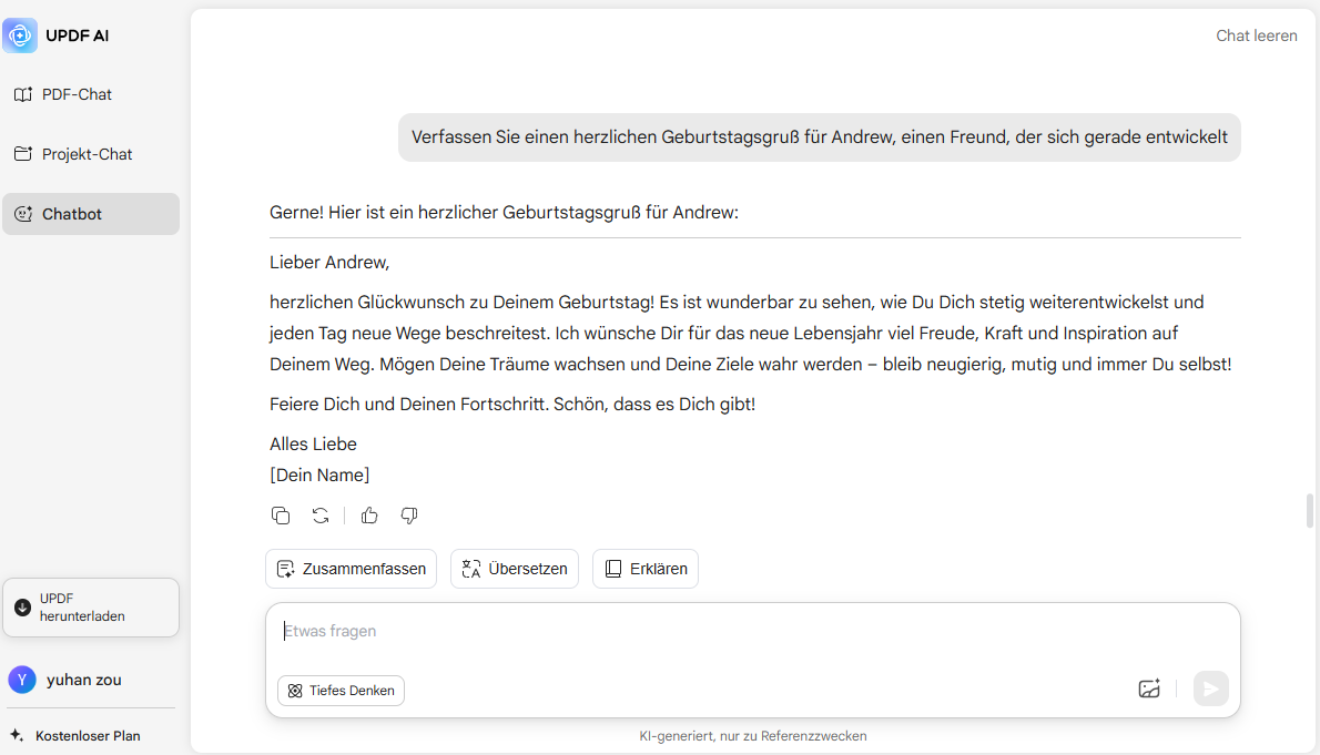 Generieren Sie von Anfang an