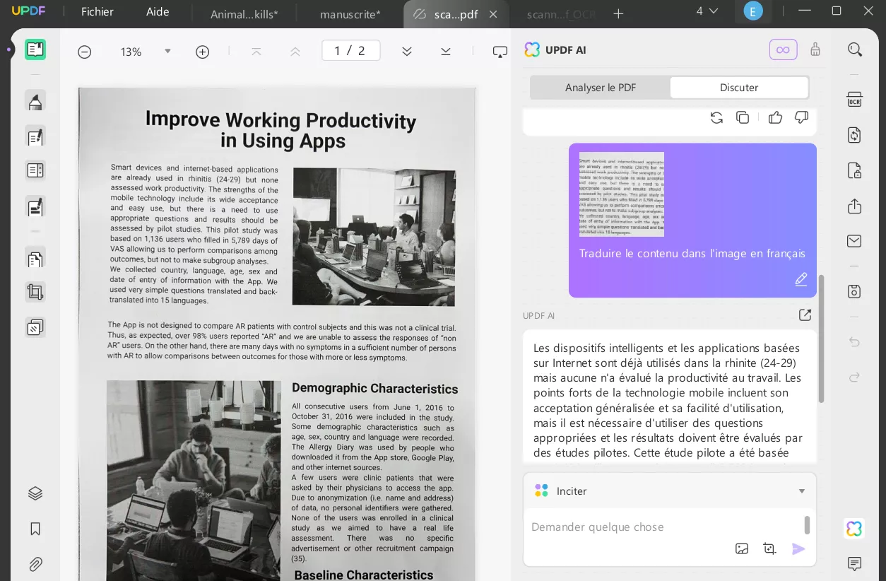 traduire pdf scanné