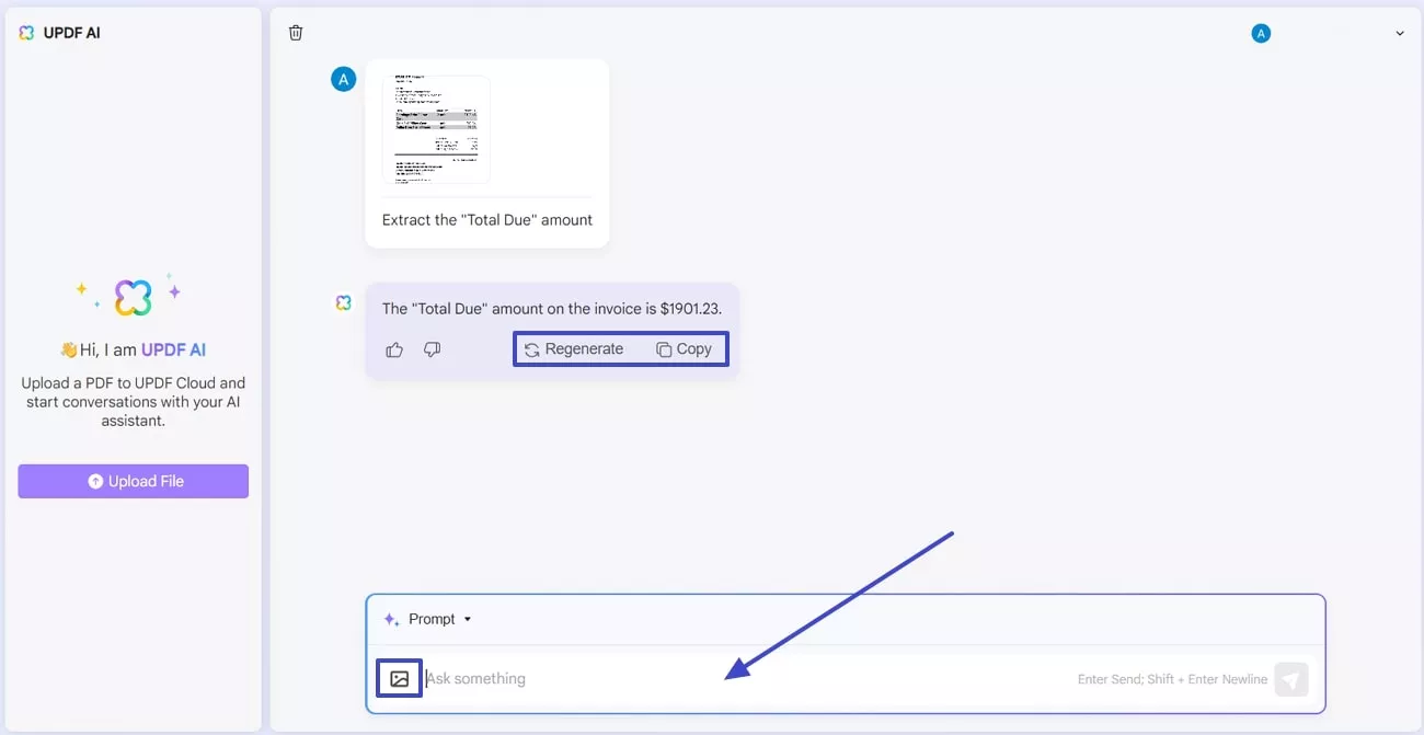 use updf ai assistant for extraction