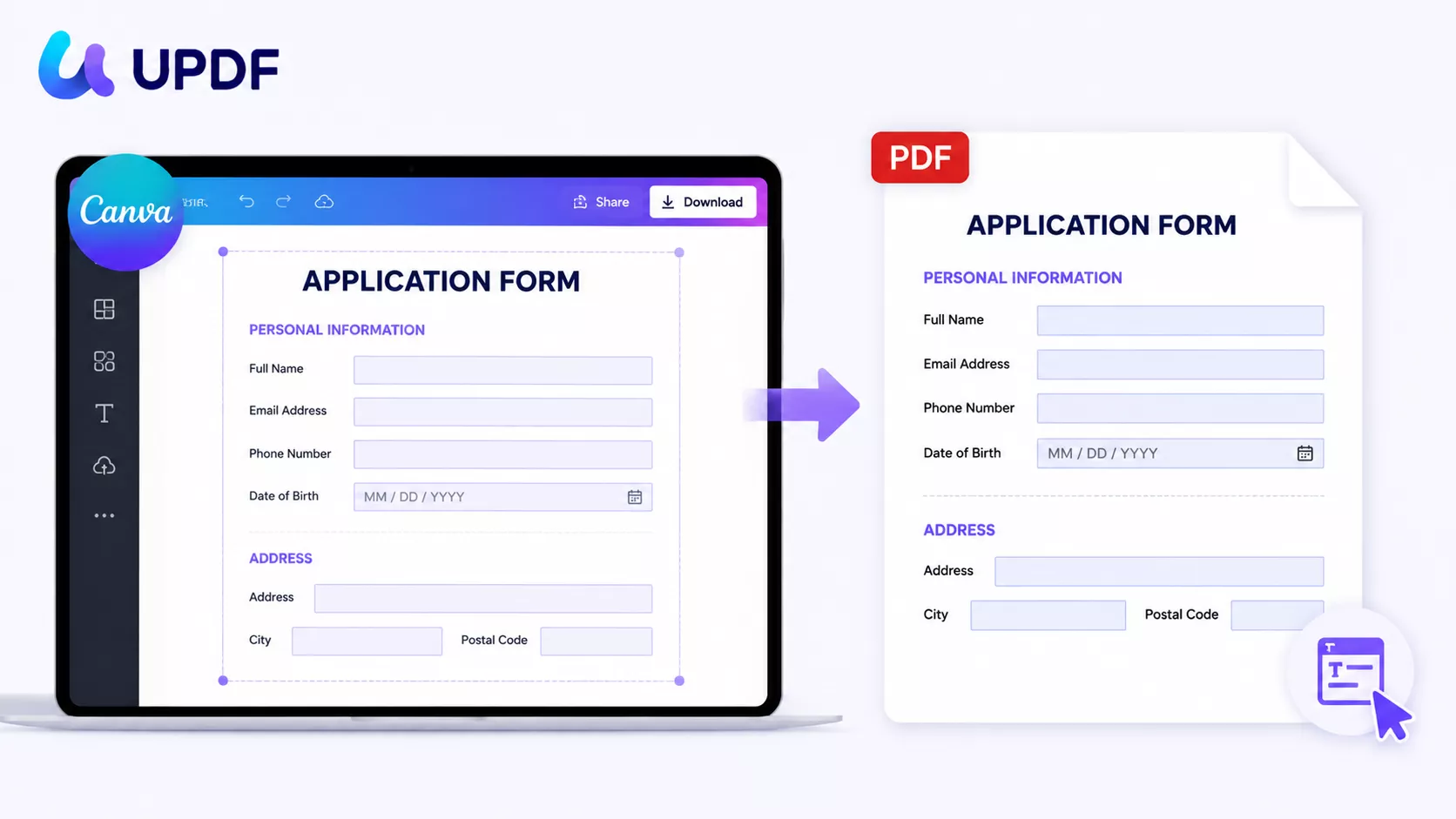 How to Make a Fillable PDF in Canva: Design in Canva, Make It Fillable in UPDF