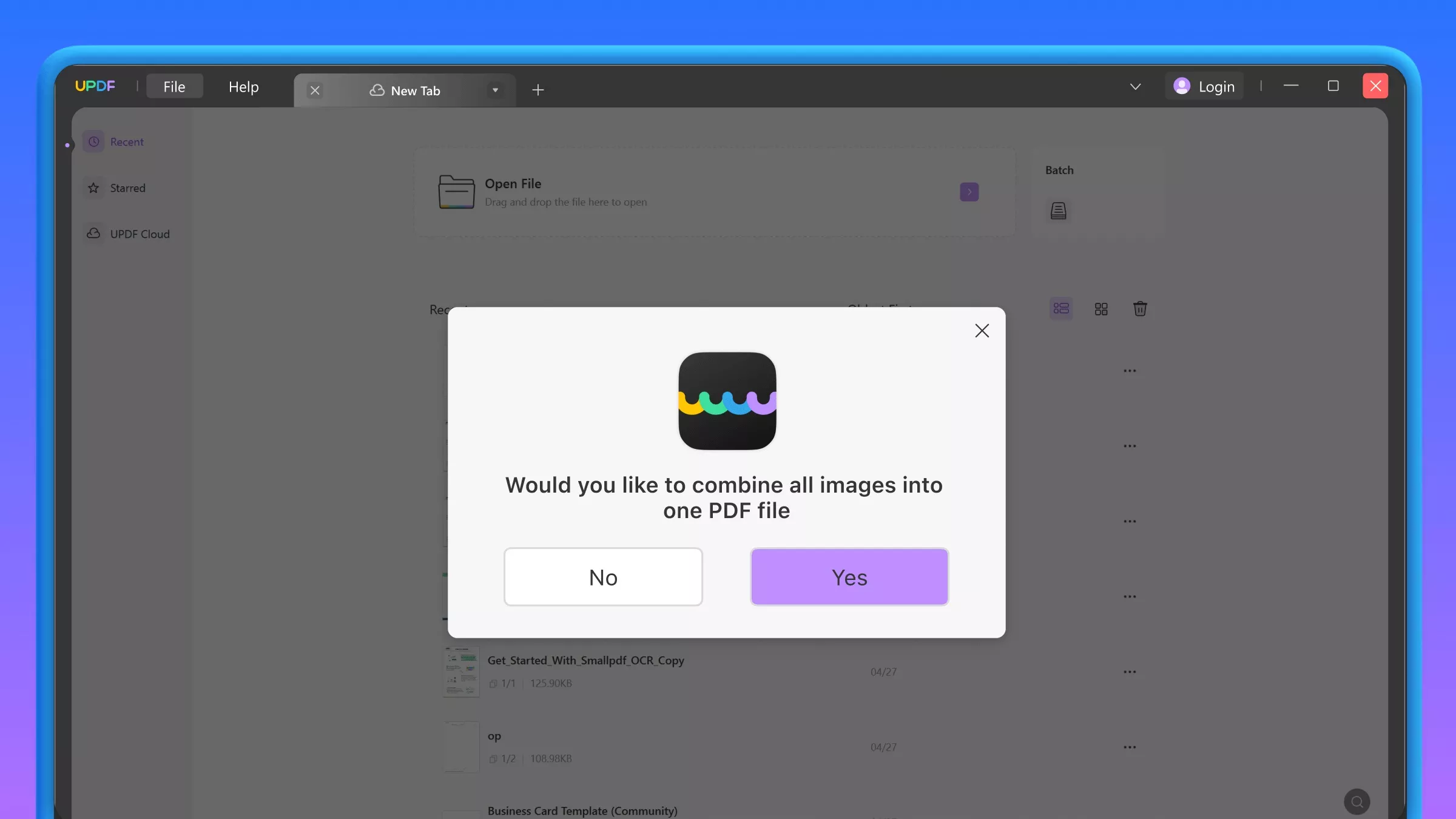 merge JPG images into one PDF