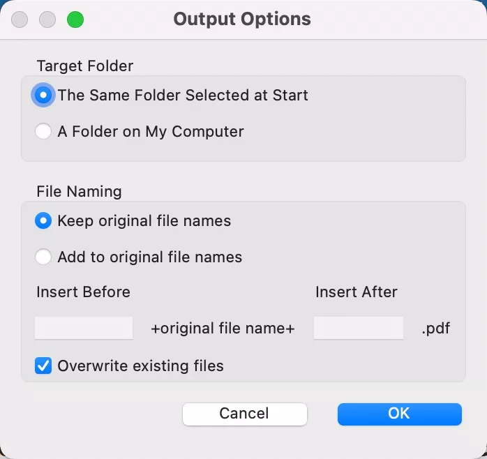 output options to reduce multiple PDF files adobe acrobat