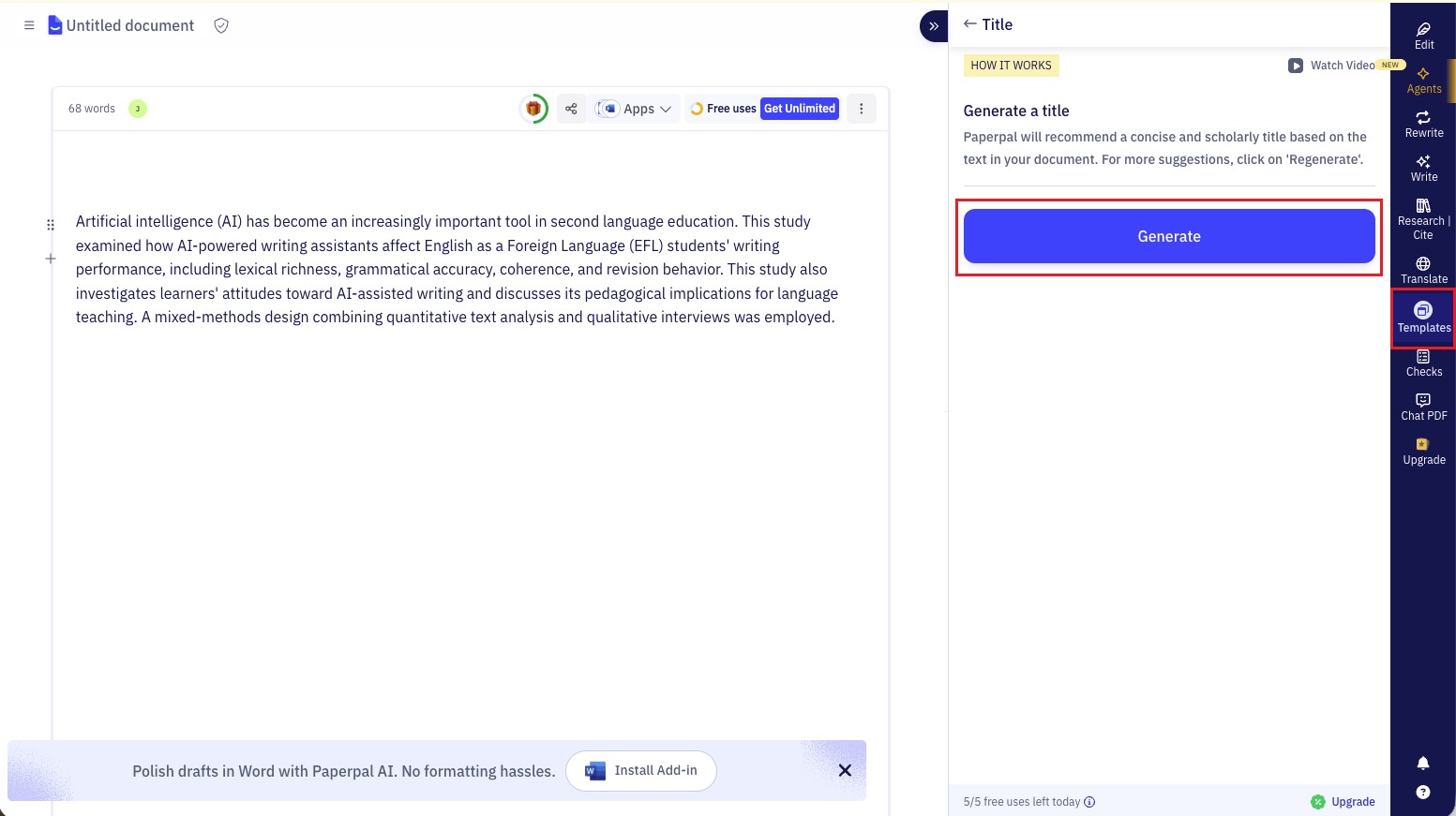 paperpal research title generator