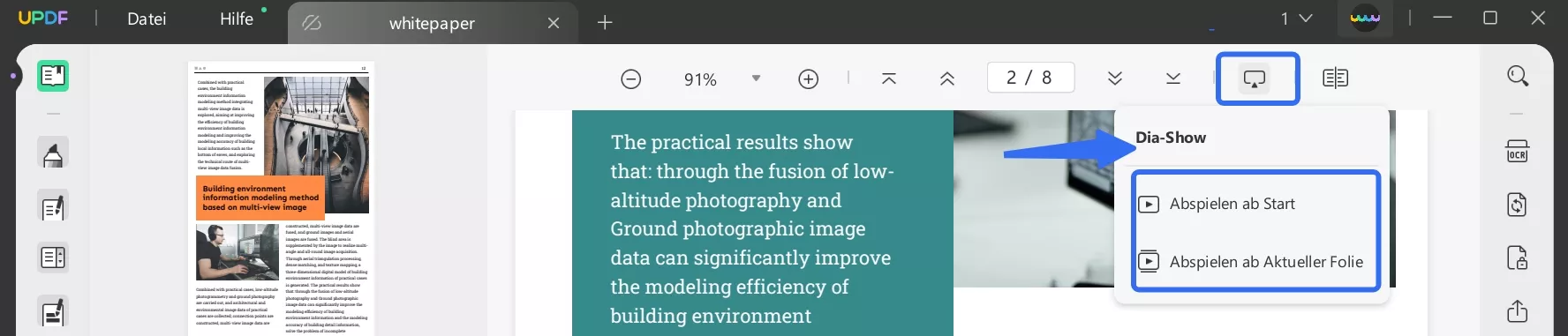 PDF als Diashow anzeigen