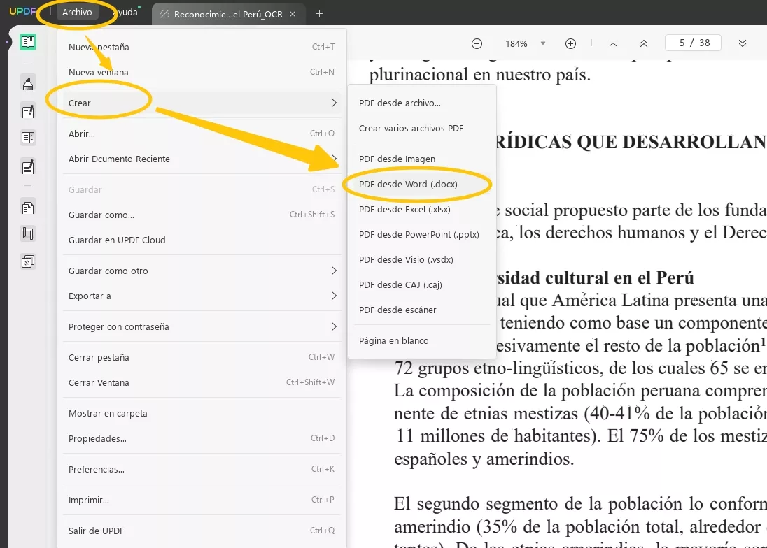 pdf desde word