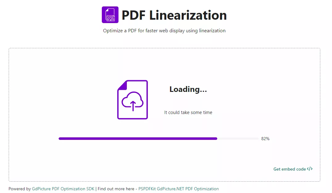 PDF linearization in process in avepdf