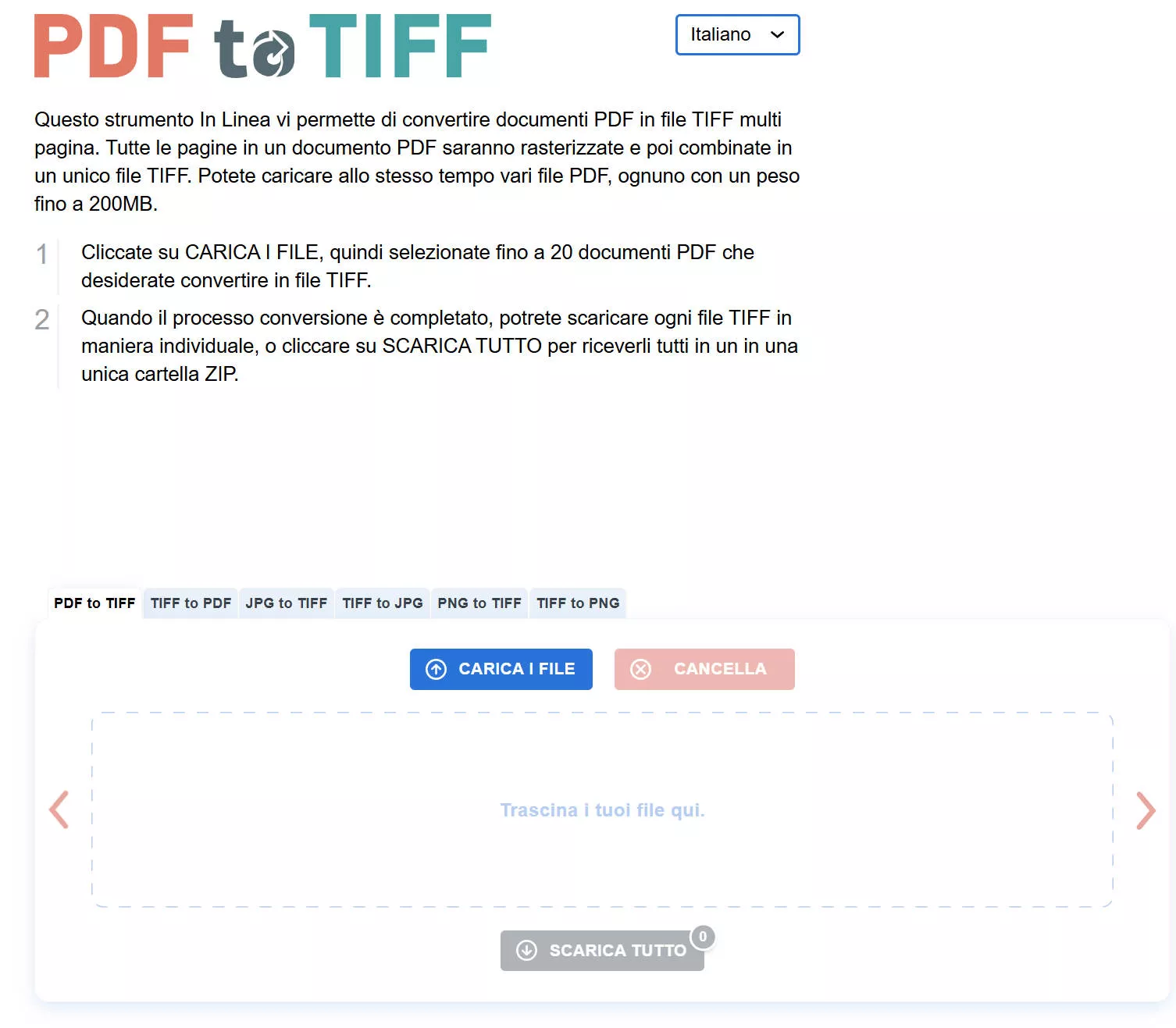 Converti PDF in TIFF con PDF to TIFF