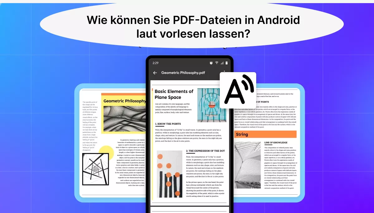 Wie können Sie PDF-Dateien in Android laut vorlesen lassen?