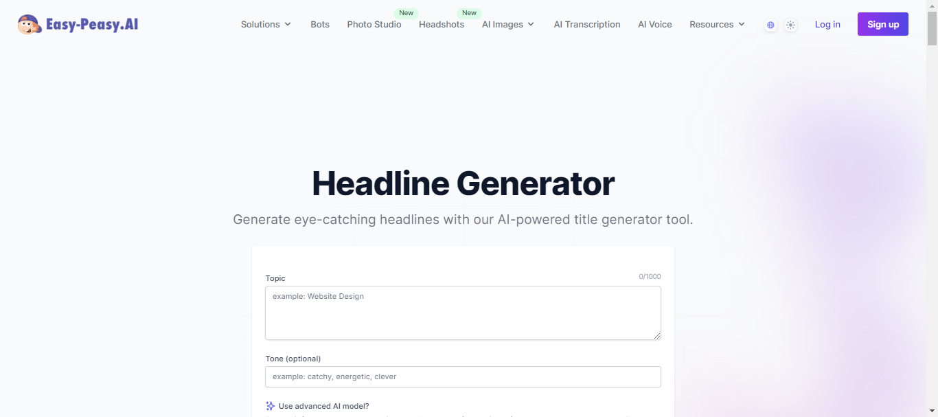 easy-peasy.ai research title generator.