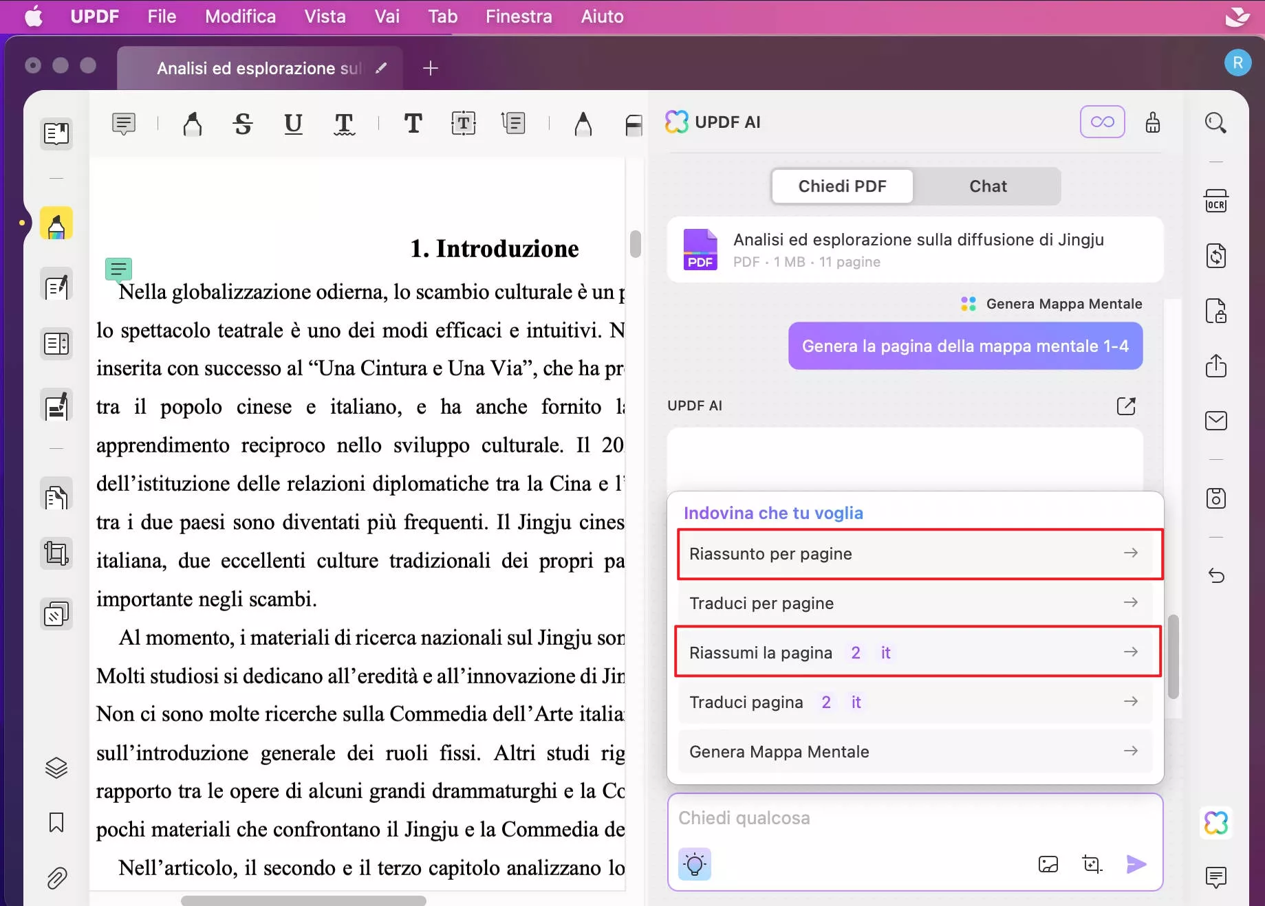 Riassumere PDF con UPDF AI su Mac