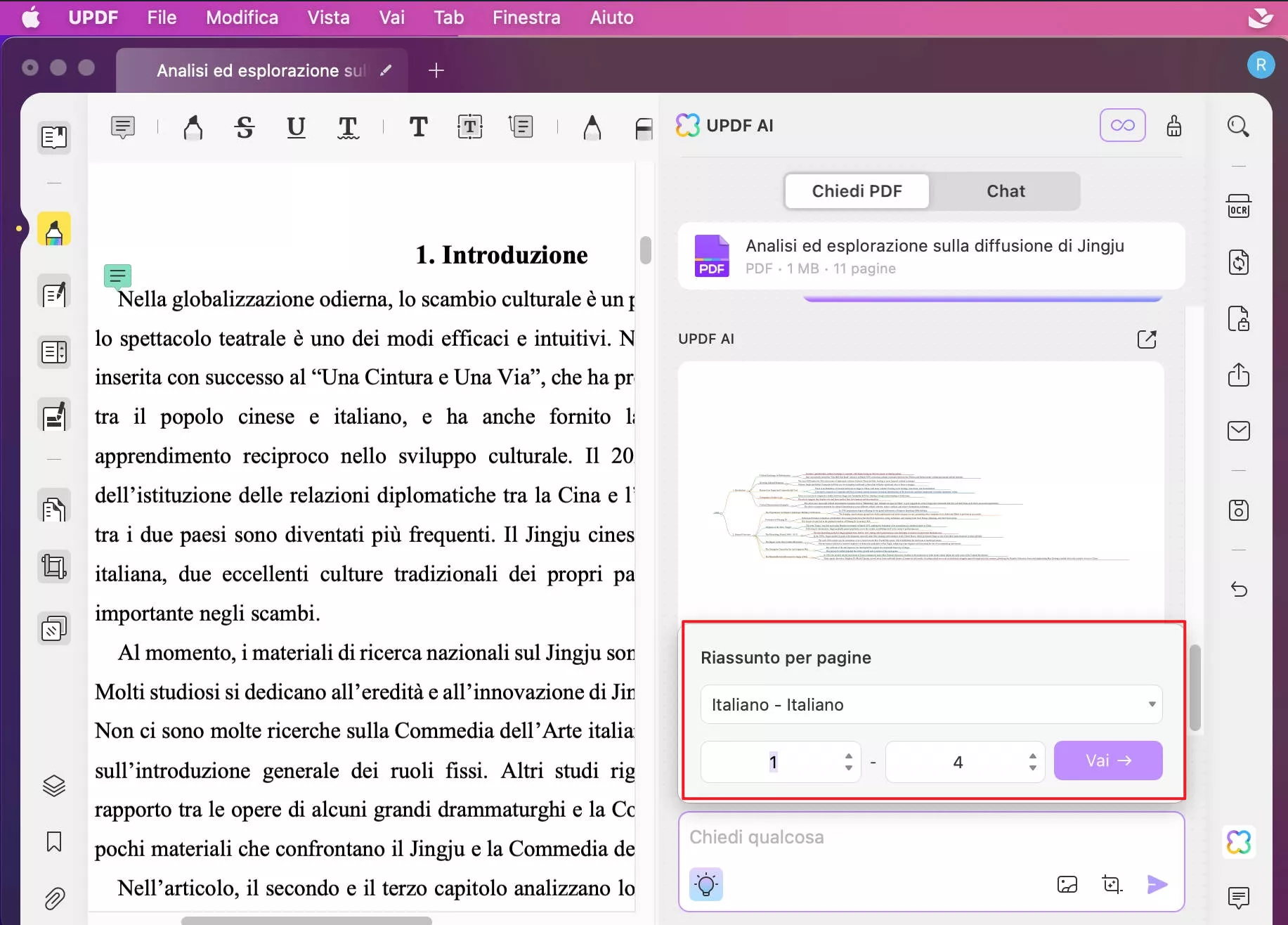 Riassumere PDF con UPDF AI su Mac