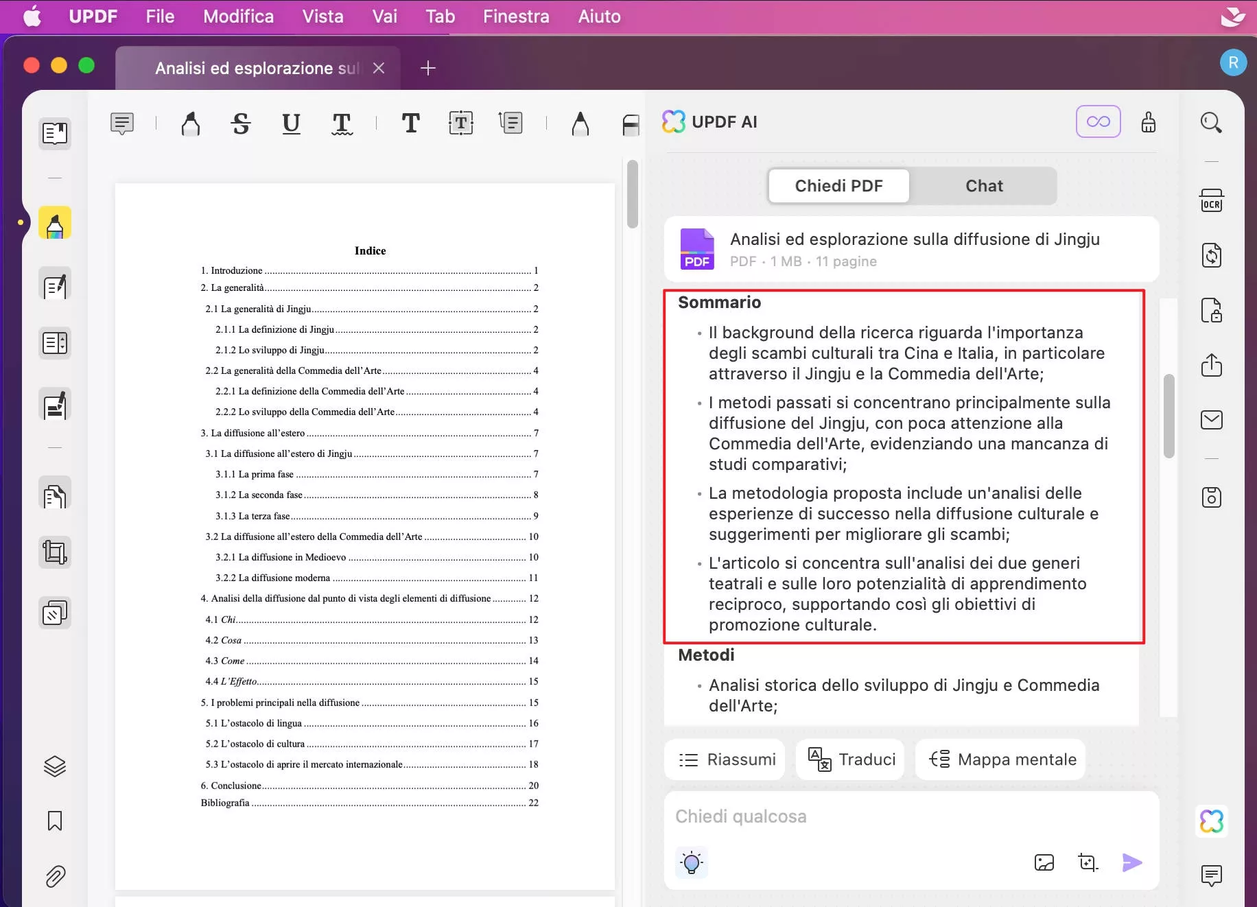 Riassumere PDF con UPDF AI su Mac