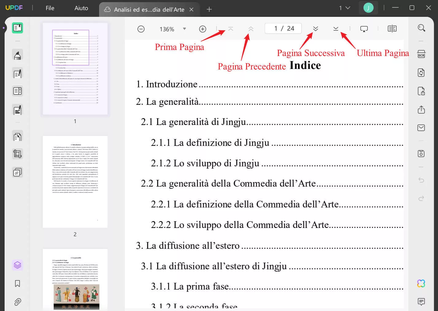 Saltare a una pagina specifica in PDF