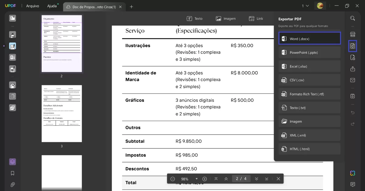 Contagem de Caracteres