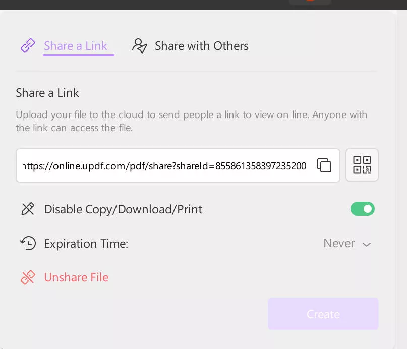 share PDF via a link without reducing the size