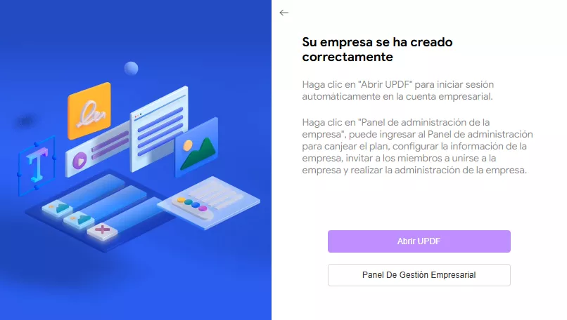 su empresa se ha creado correctamente