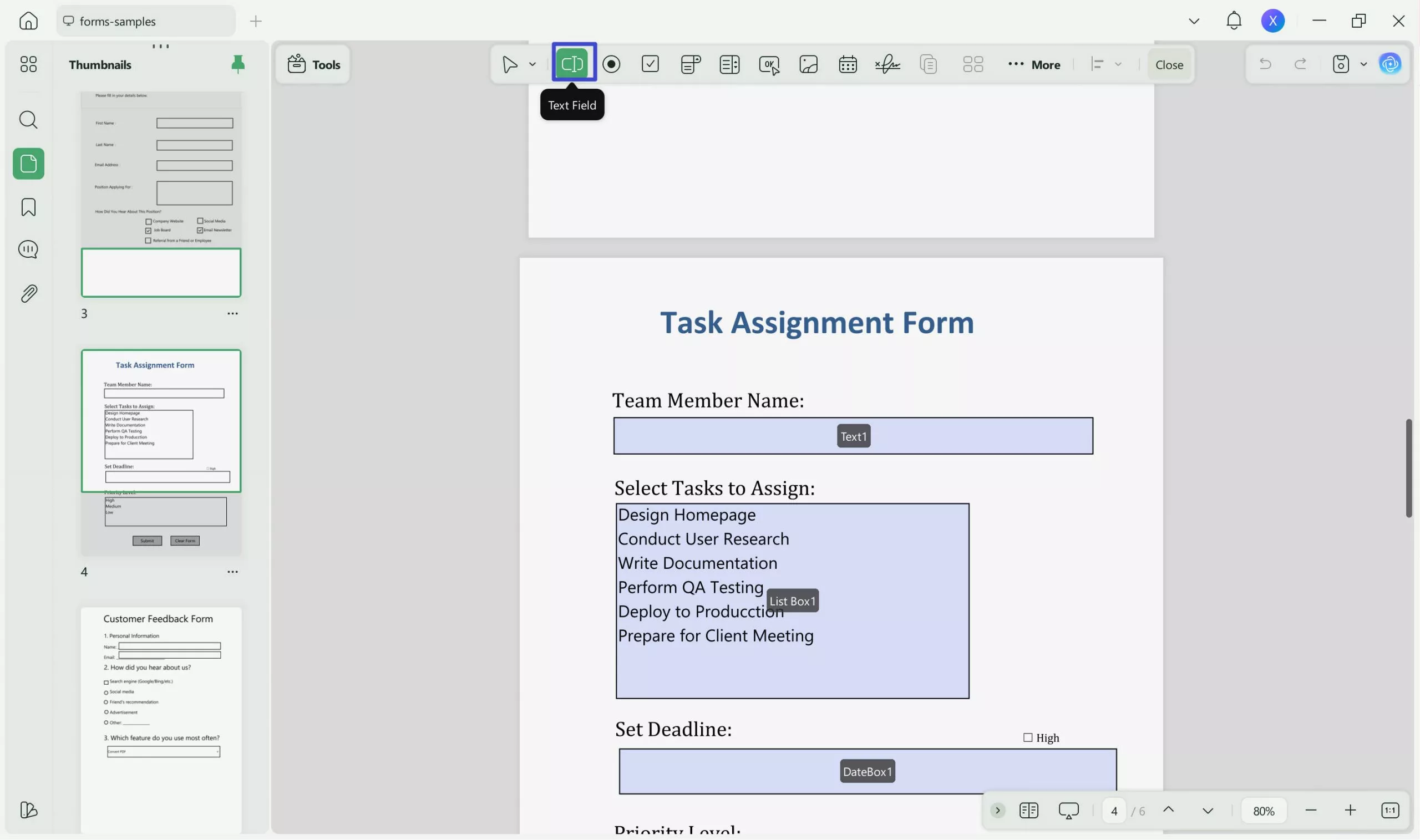 add the text field in UPDF on Mac
