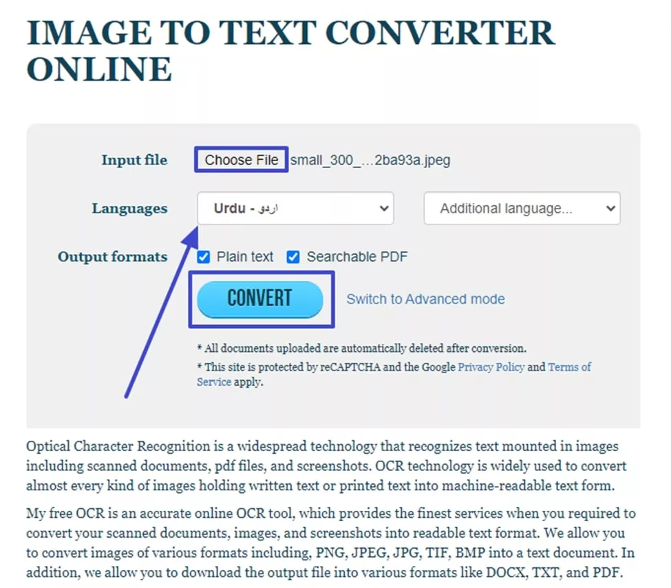 image to text converter urdu myfreeocr