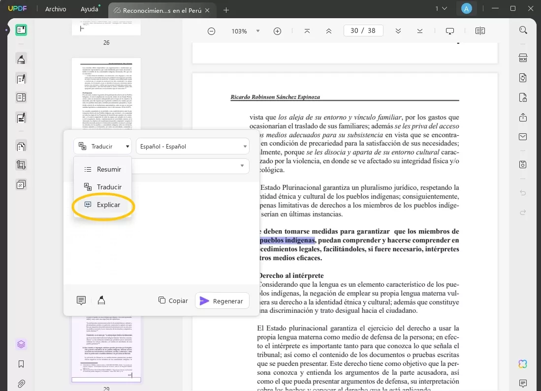 explicar pdf updf ai