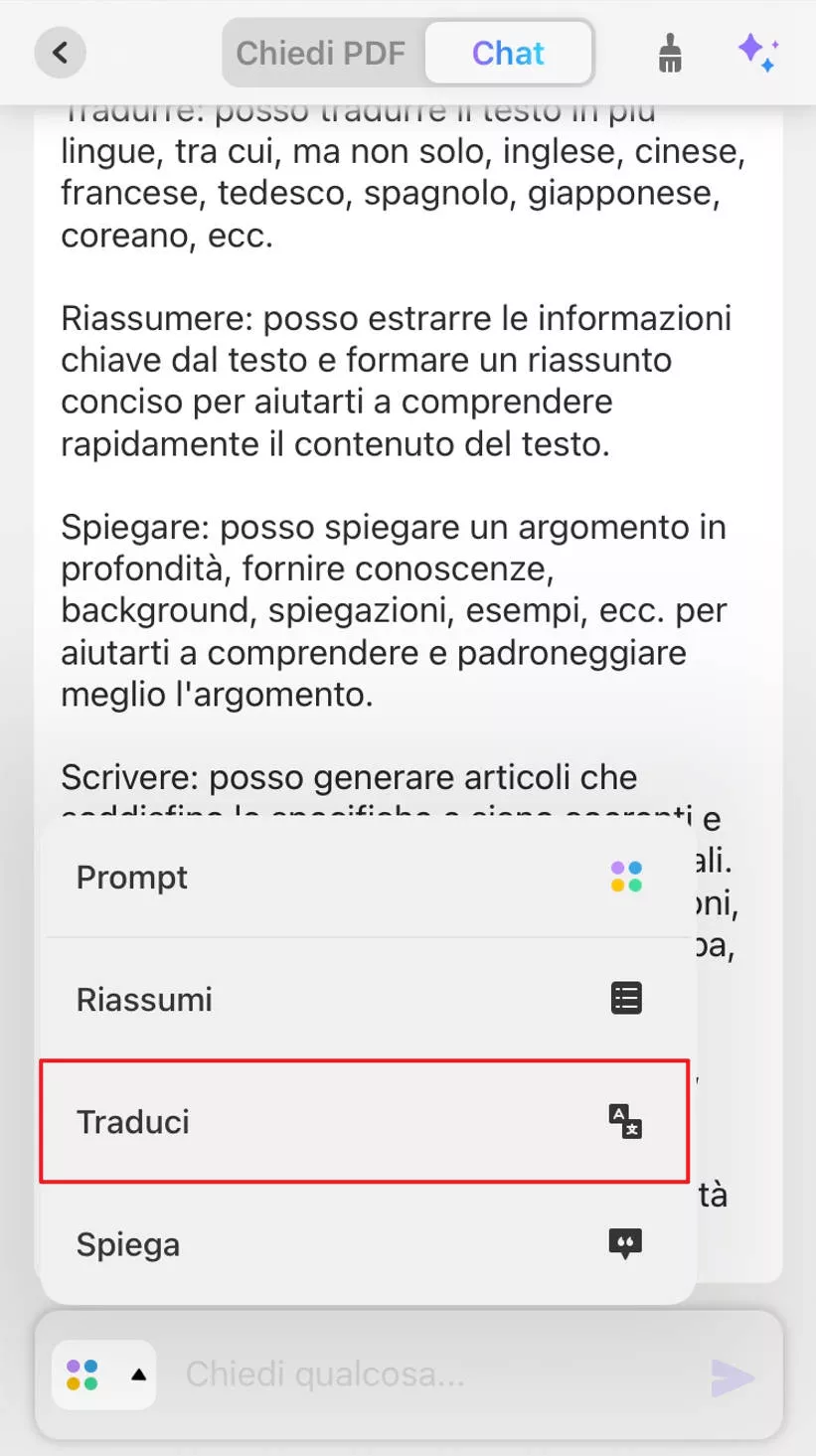 Traduci PDF su mobile copiando e incollando i testi