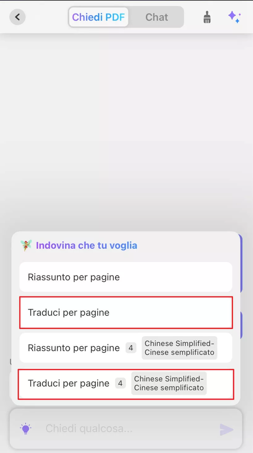 Traduci PDF su mobile per pagine