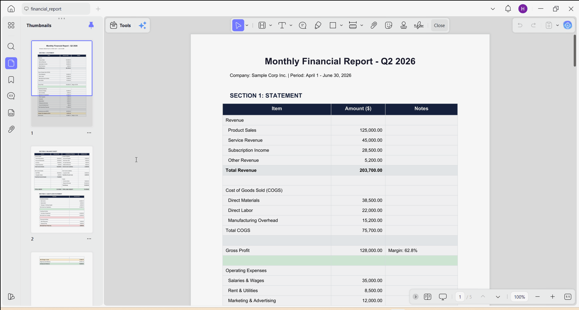 convert PDF to Google Sheets with UPDF