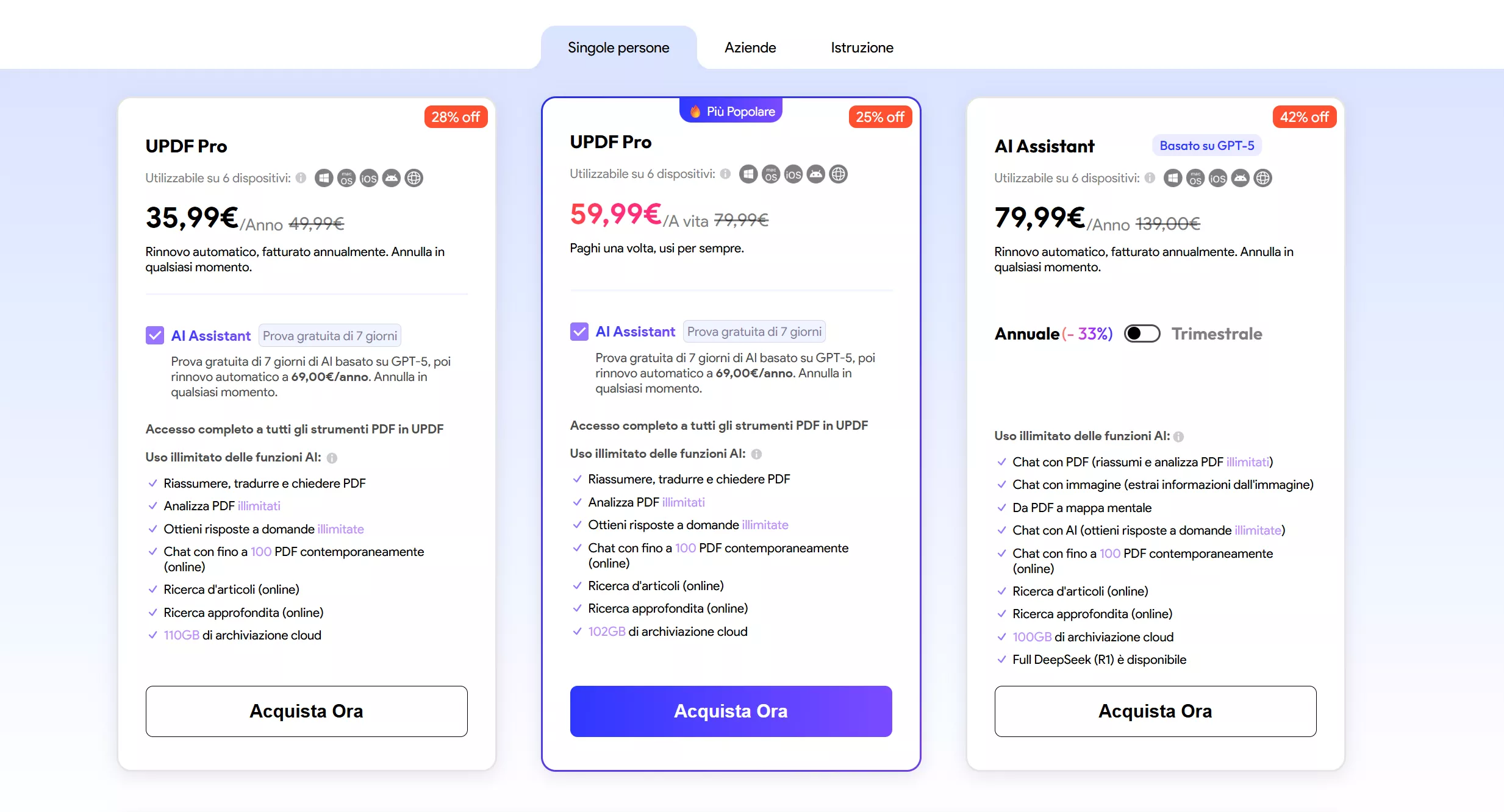 UPDF individual pricing plans
