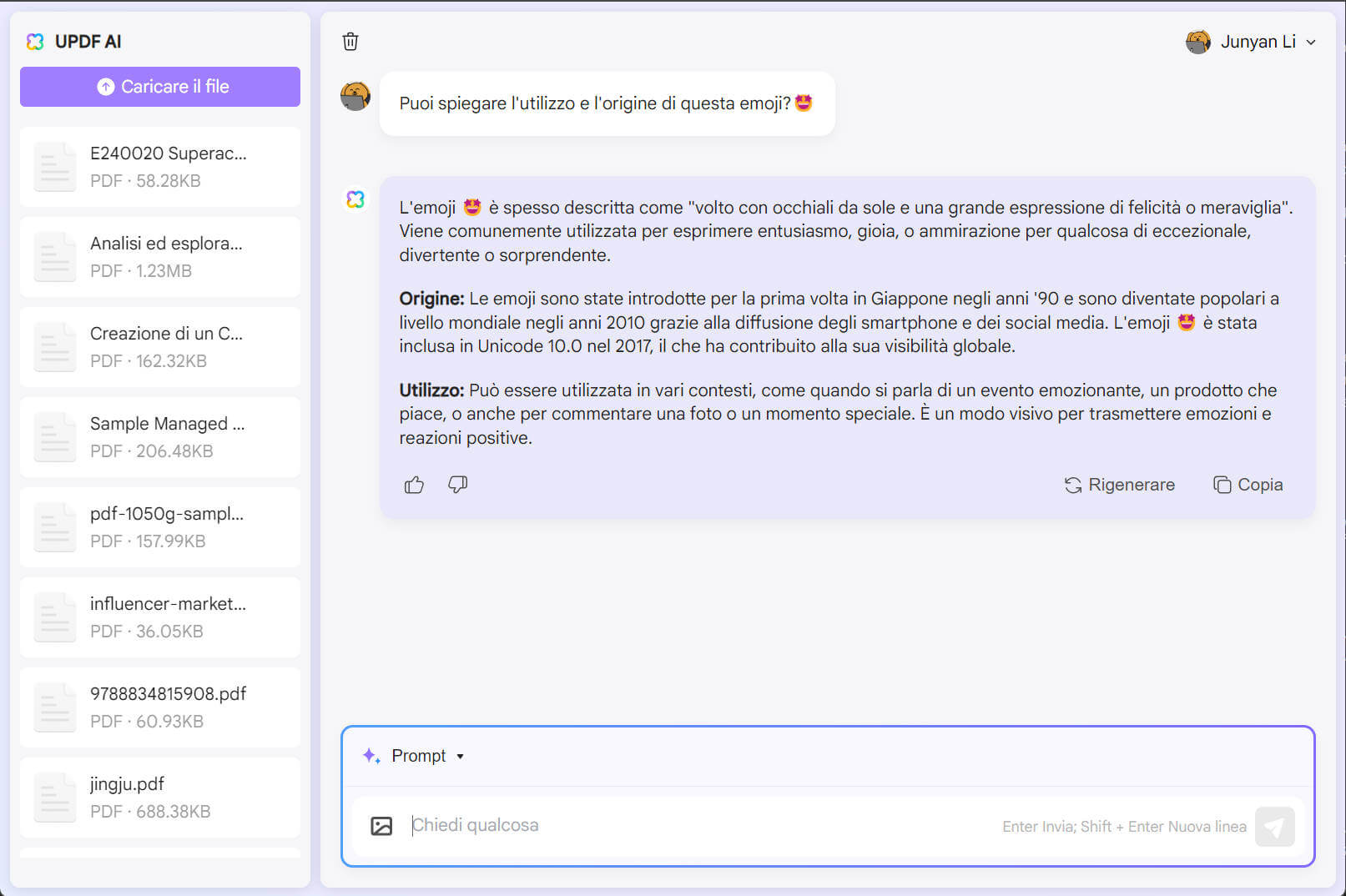 utilizzare UPDF AI per la traduzione di Emoji
