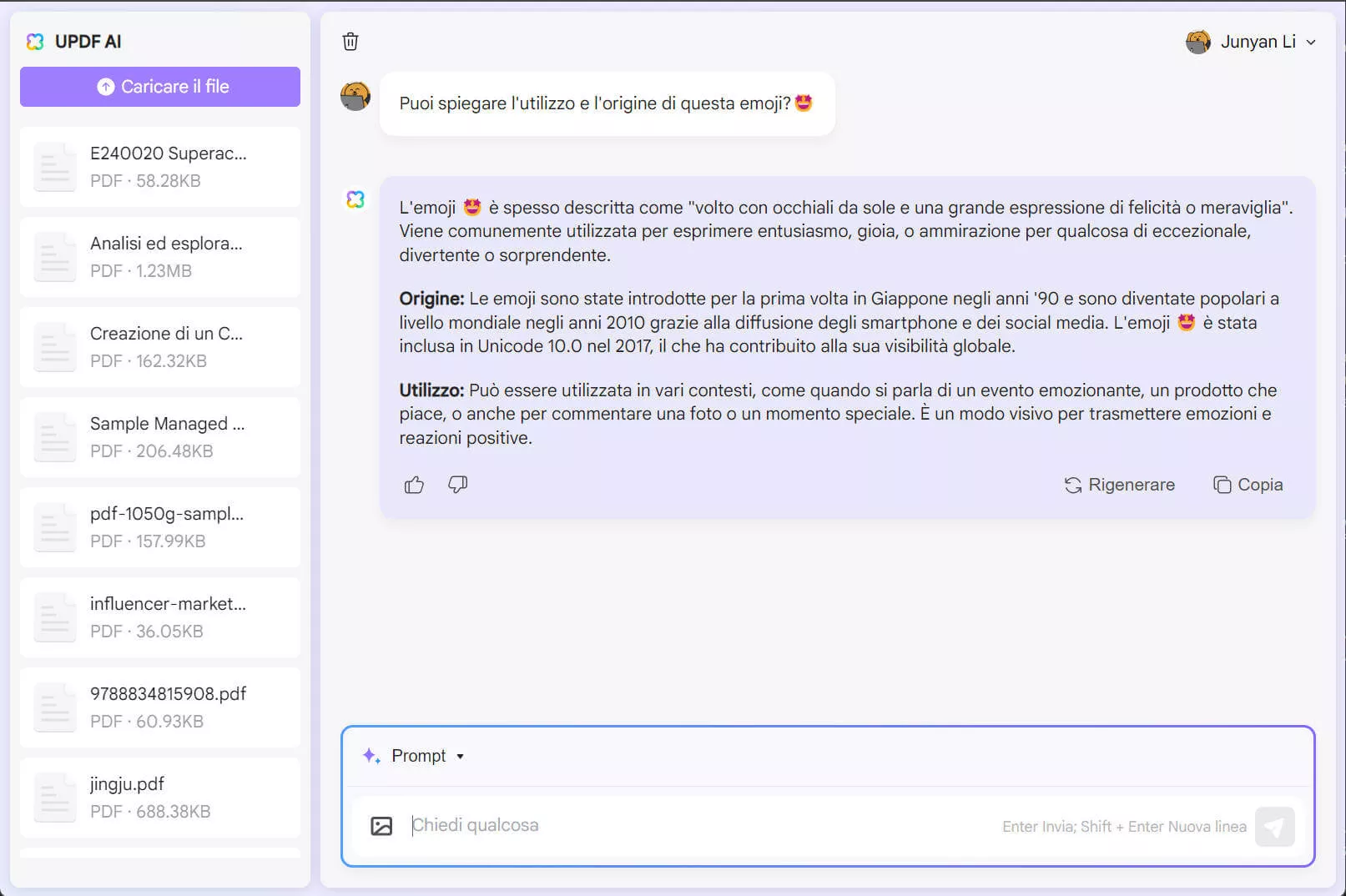 utilizzare UPDF AI per la traduzione di Emoji
