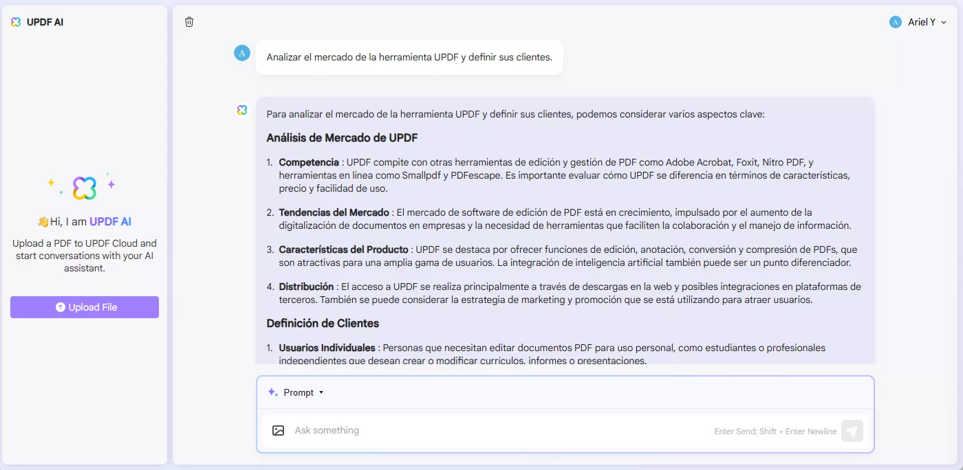 Analizar el mercado de la herramienta UPDF y definir sus clientes.