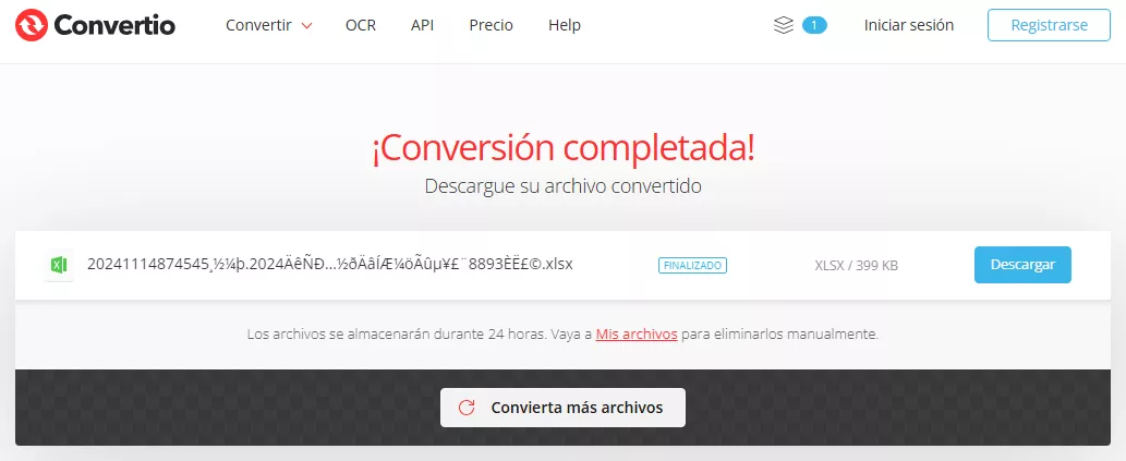 Conversión completada