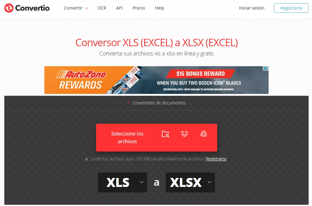 Convertio de XLS a XLSX