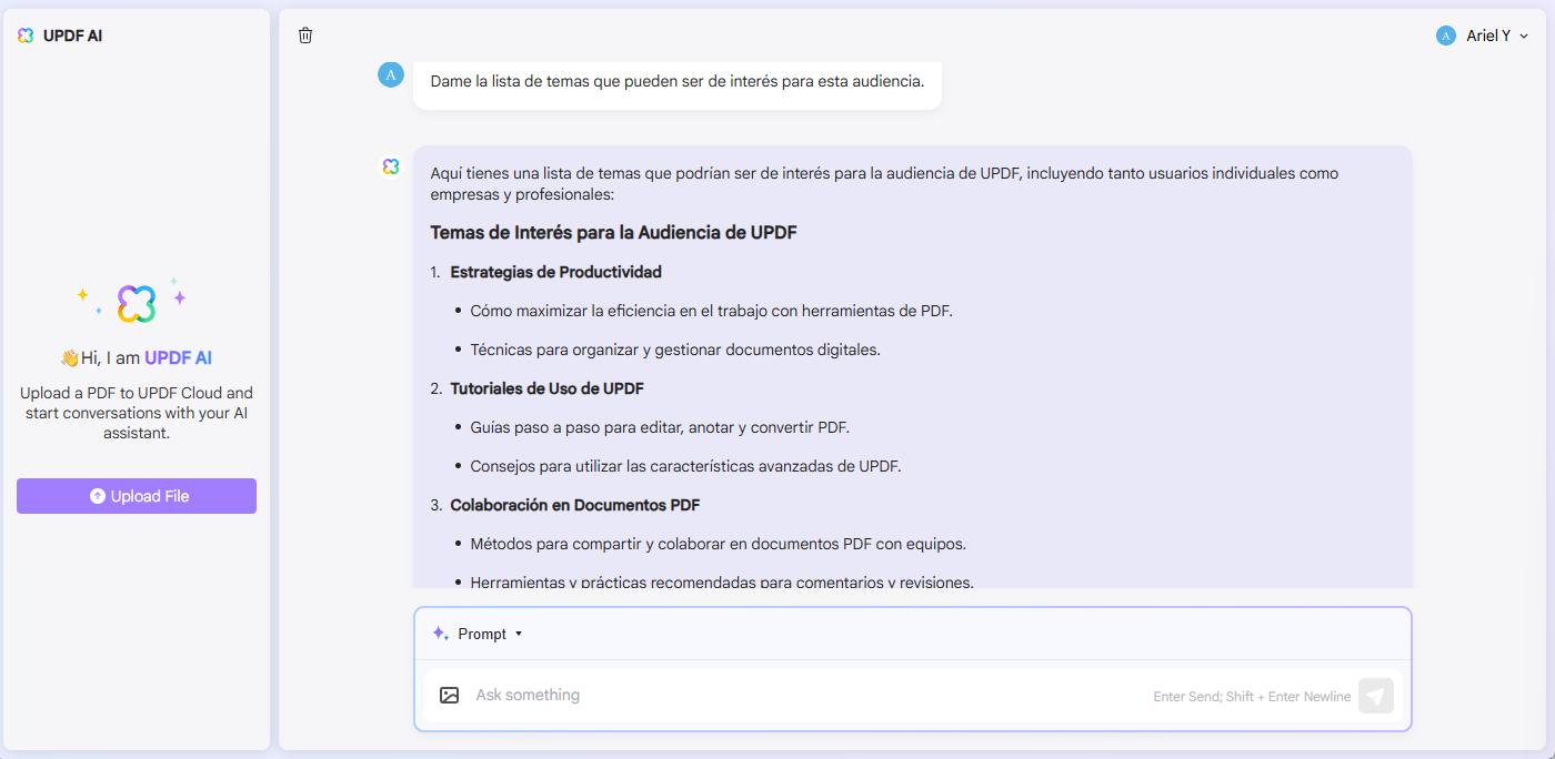 Dame la lista de temas que pueden ser de interés para esta audiencia.