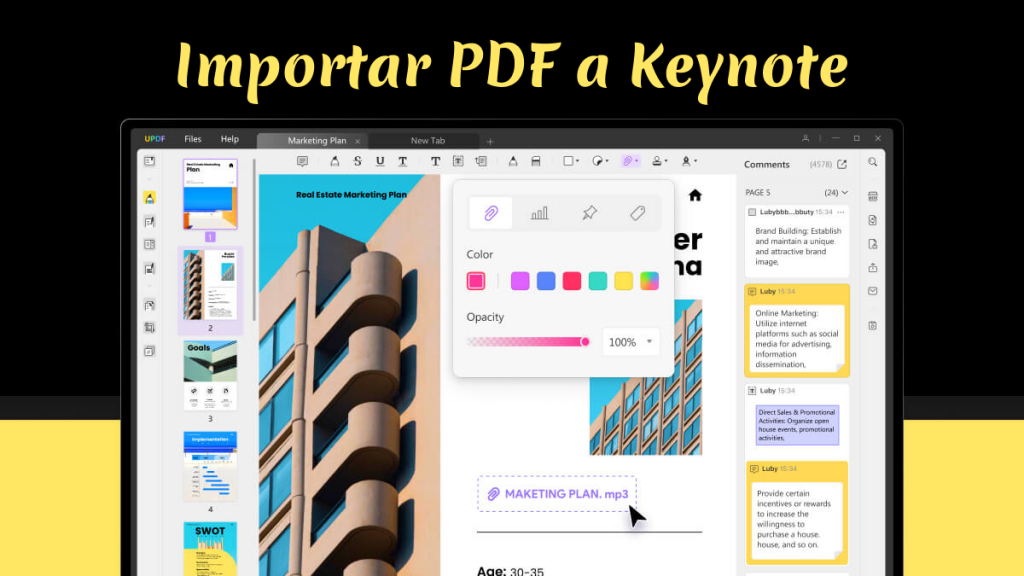 Una Guía Completa sobre Cómo Importar PDF a Keynote | [Official] UPDF
