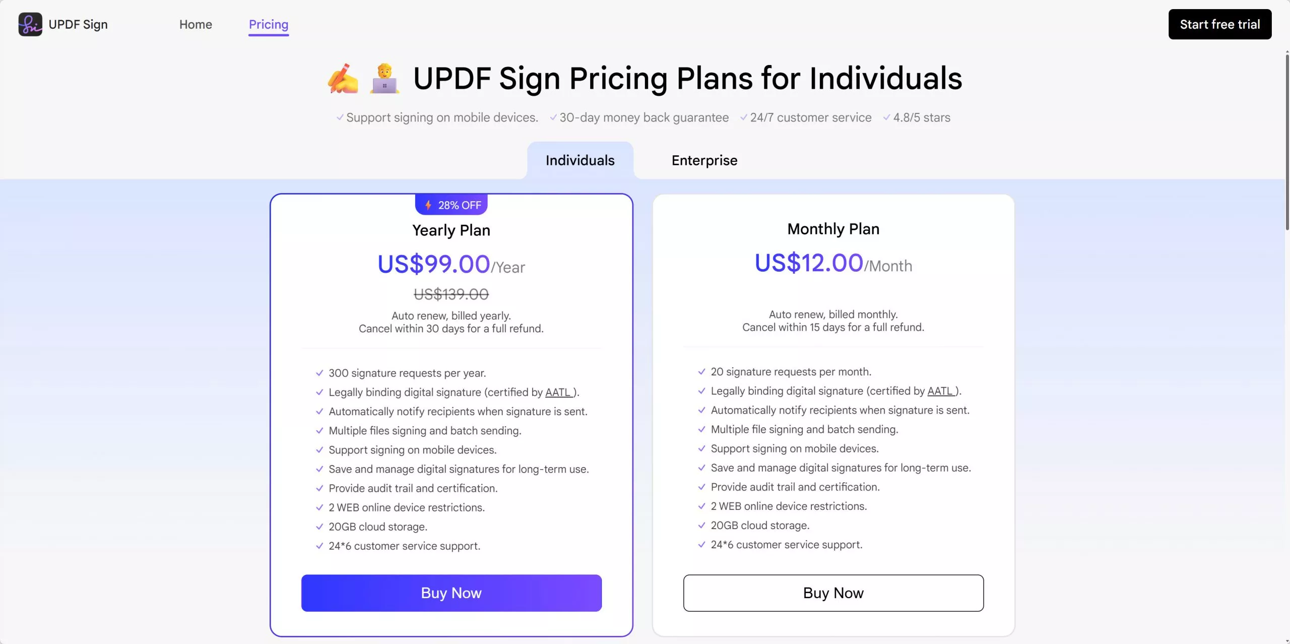 price of UPDF Sign