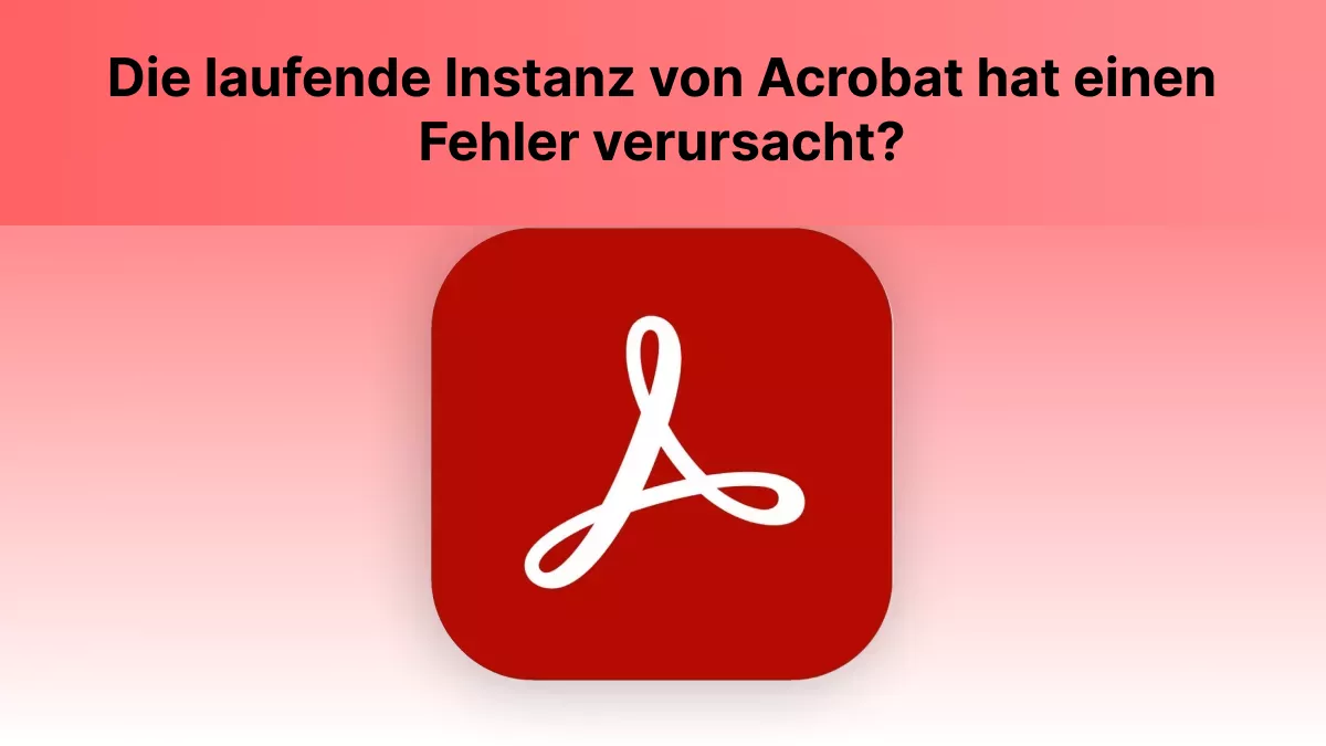 Die laufende Instanz von Acrobat hat einen Fehler verursacht?