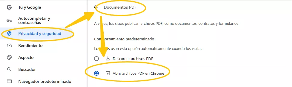 abrir archivos PDF en Chrome