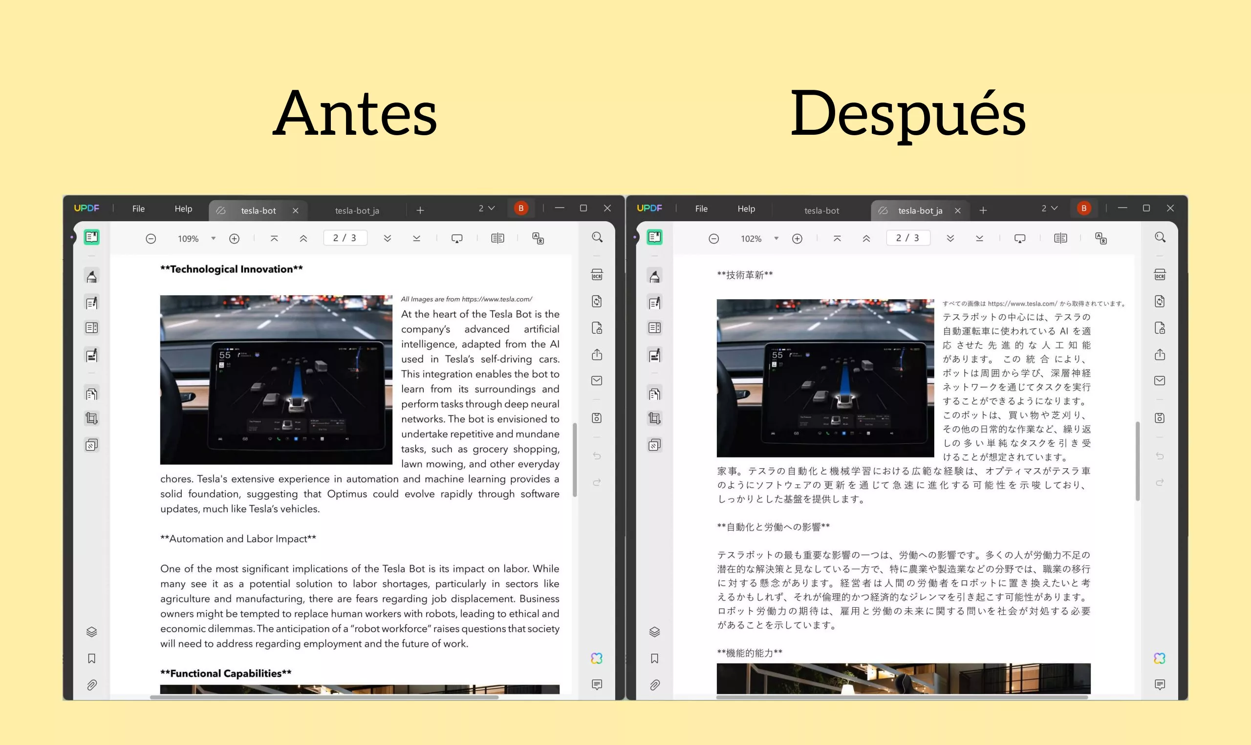 antes y después