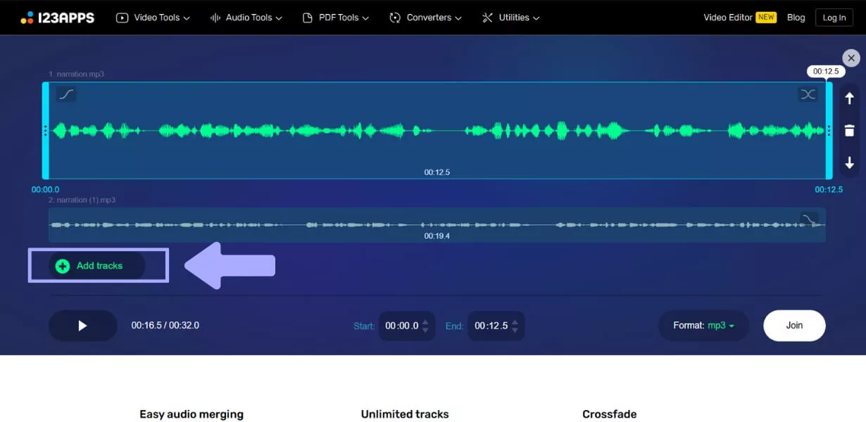 combine the audio into podcast